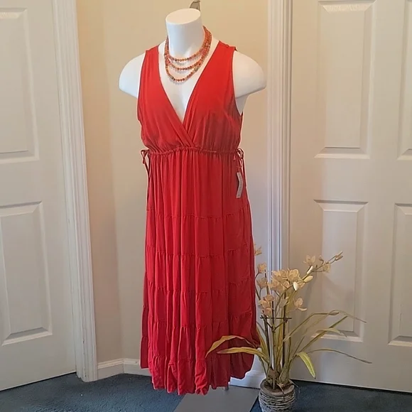 Max Studio Maxi Sun Dress Terracotta - Picture 3 of 3